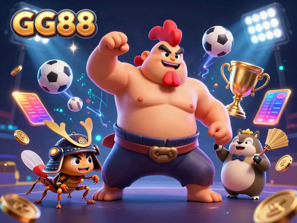 Experience the excitement of GG88 with vibrant characters and dynamic casino elements