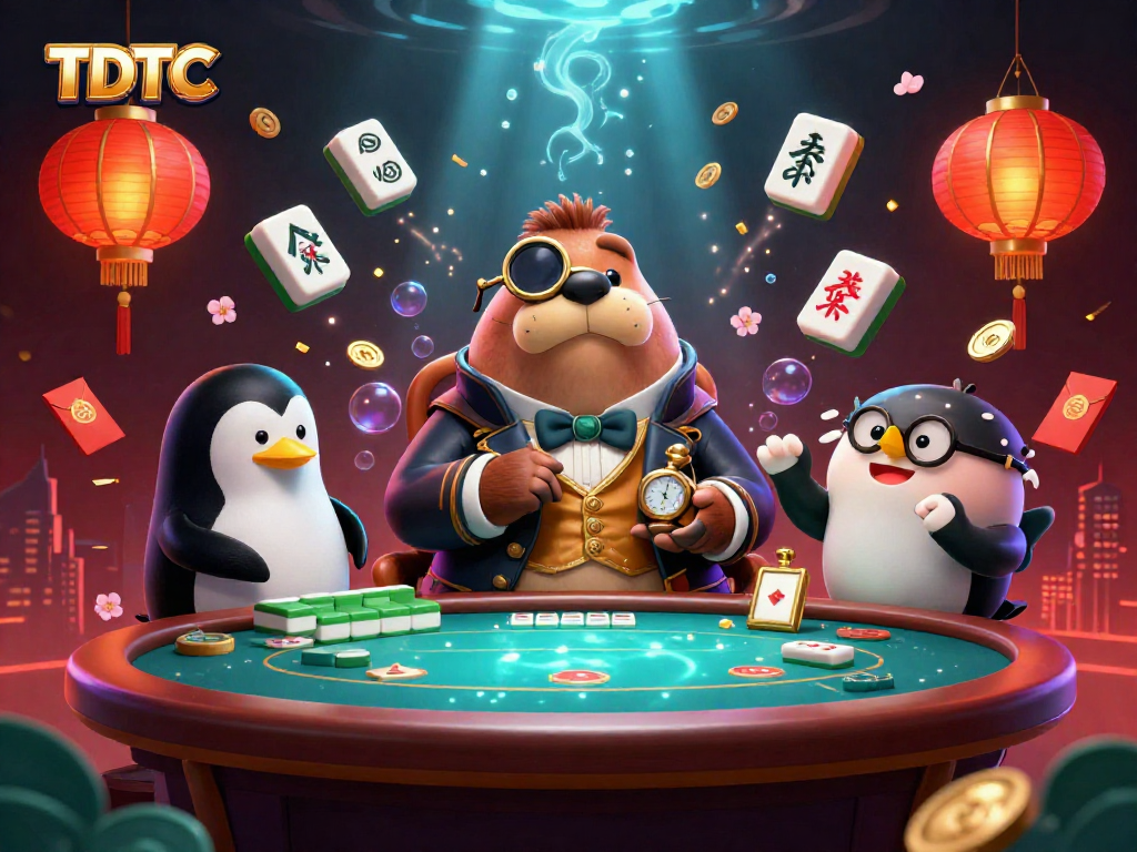 Engage with the thrilling underwater poker scene featuring TDTC where a walrus, penguin dealer, and bluffing pufferfish meet.