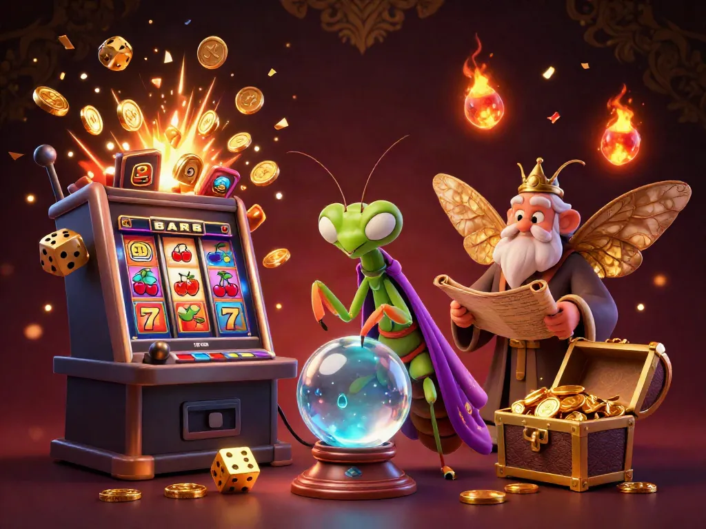 Experience the excitement of XOSO66 with a dynamic casino scene featuring slot machines and vibrant characters.