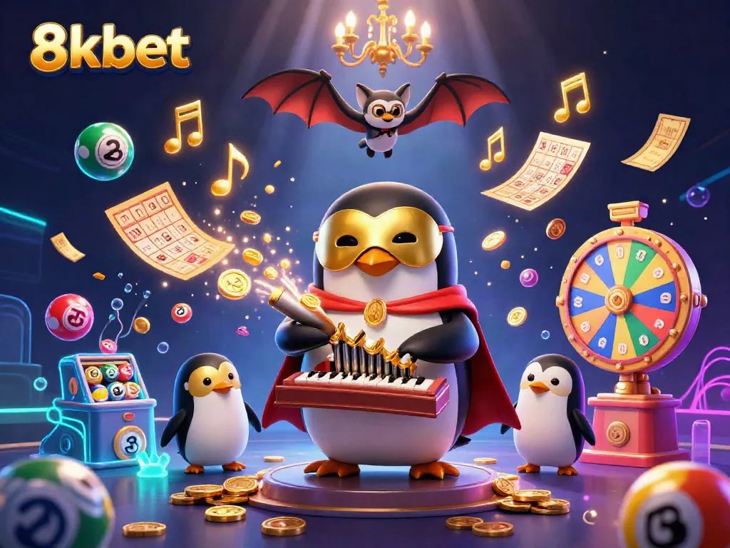 8xbet enhances your experience with a vibrant lottery-themed gaming illustration featuring engaging interactions.