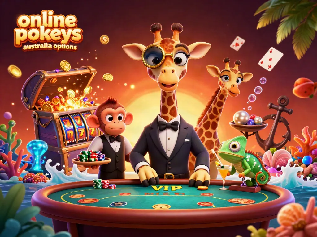 Experience the vibrant world of online pokies Australia options with a high-roller giraffe and friends.